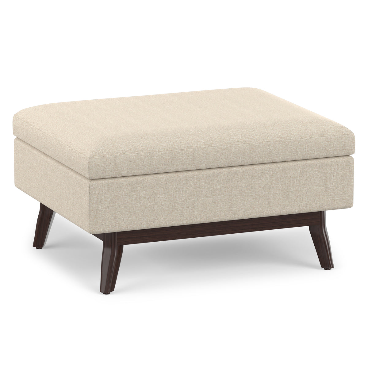 Natural Linen Style Fabric | Owen Small Coffee Table Ottoman in Linen