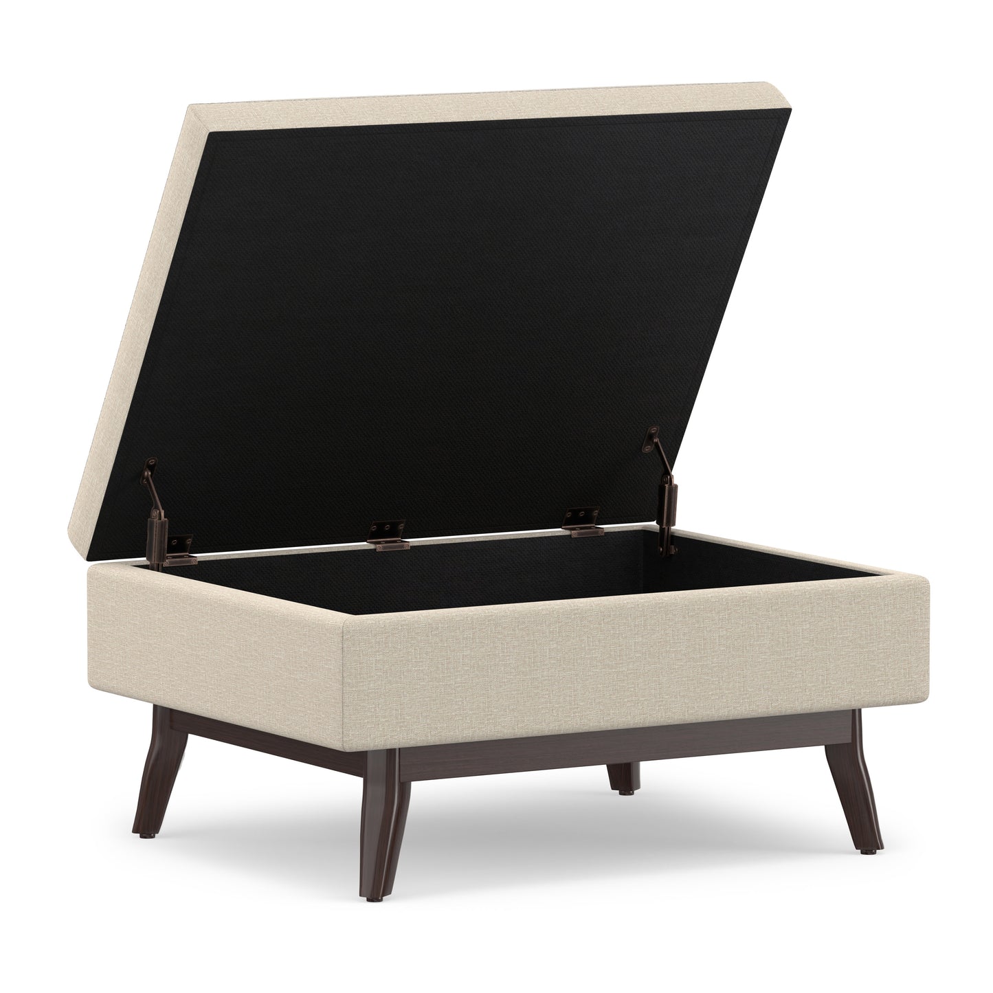 Natural Linen Style Fabric | Owen Small Coffee Table Ottoman in Linen