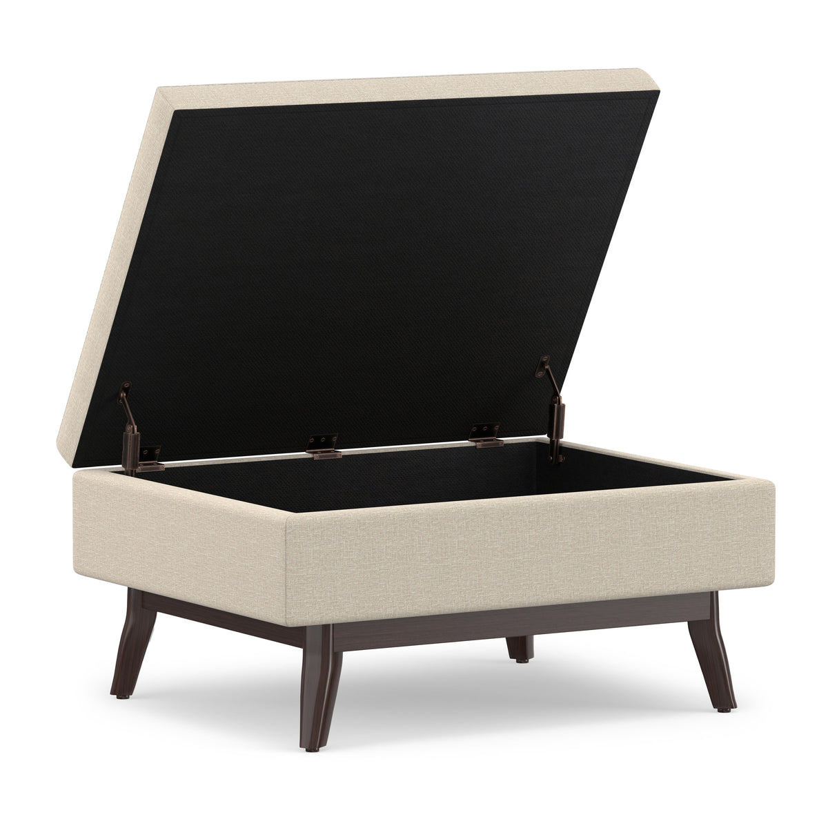 Natural Linen Style Fabric | Owen Small Coffee Table Ottoman in Linen