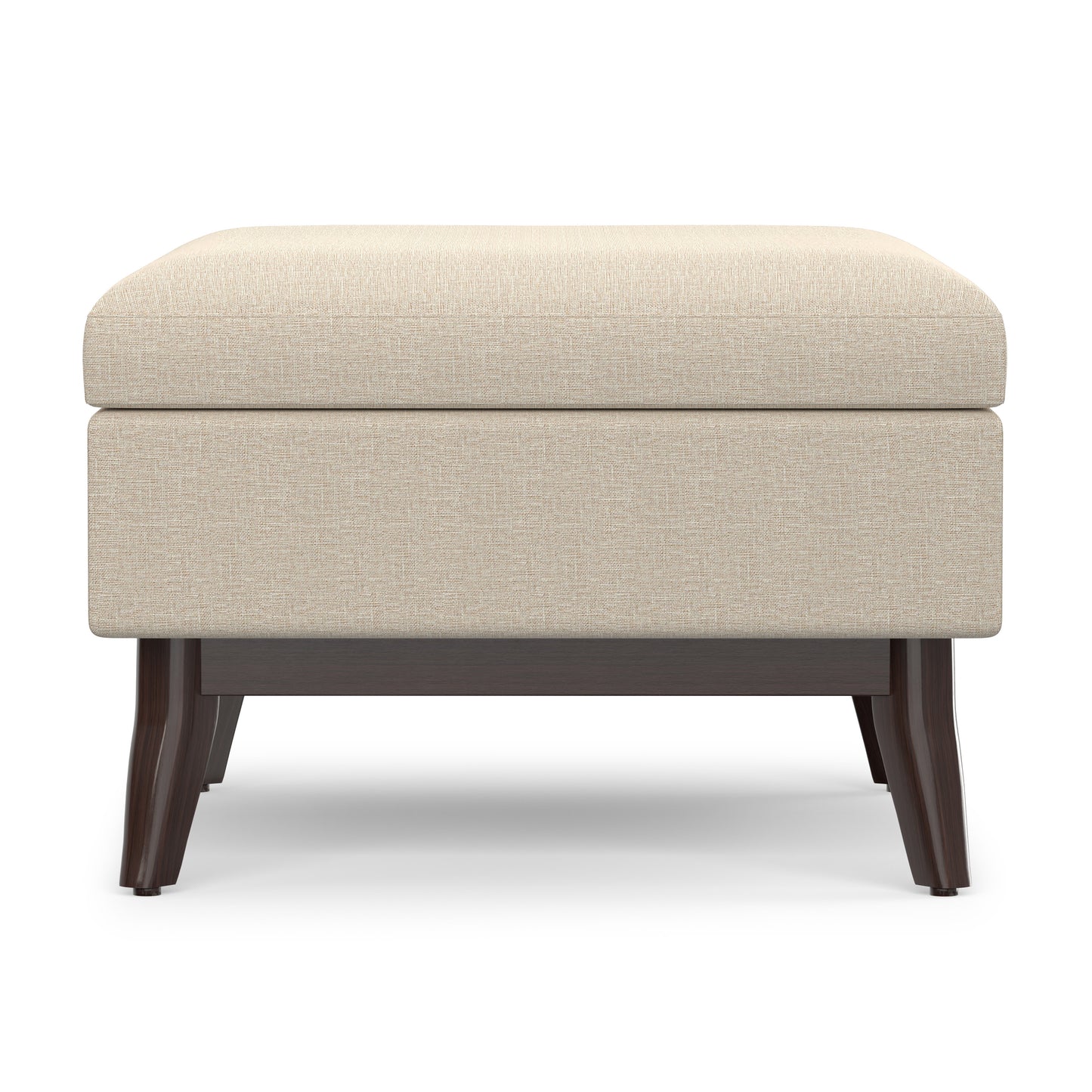 Natural Linen Style Fabric | Owen Small Coffee Table Ottoman in Linen