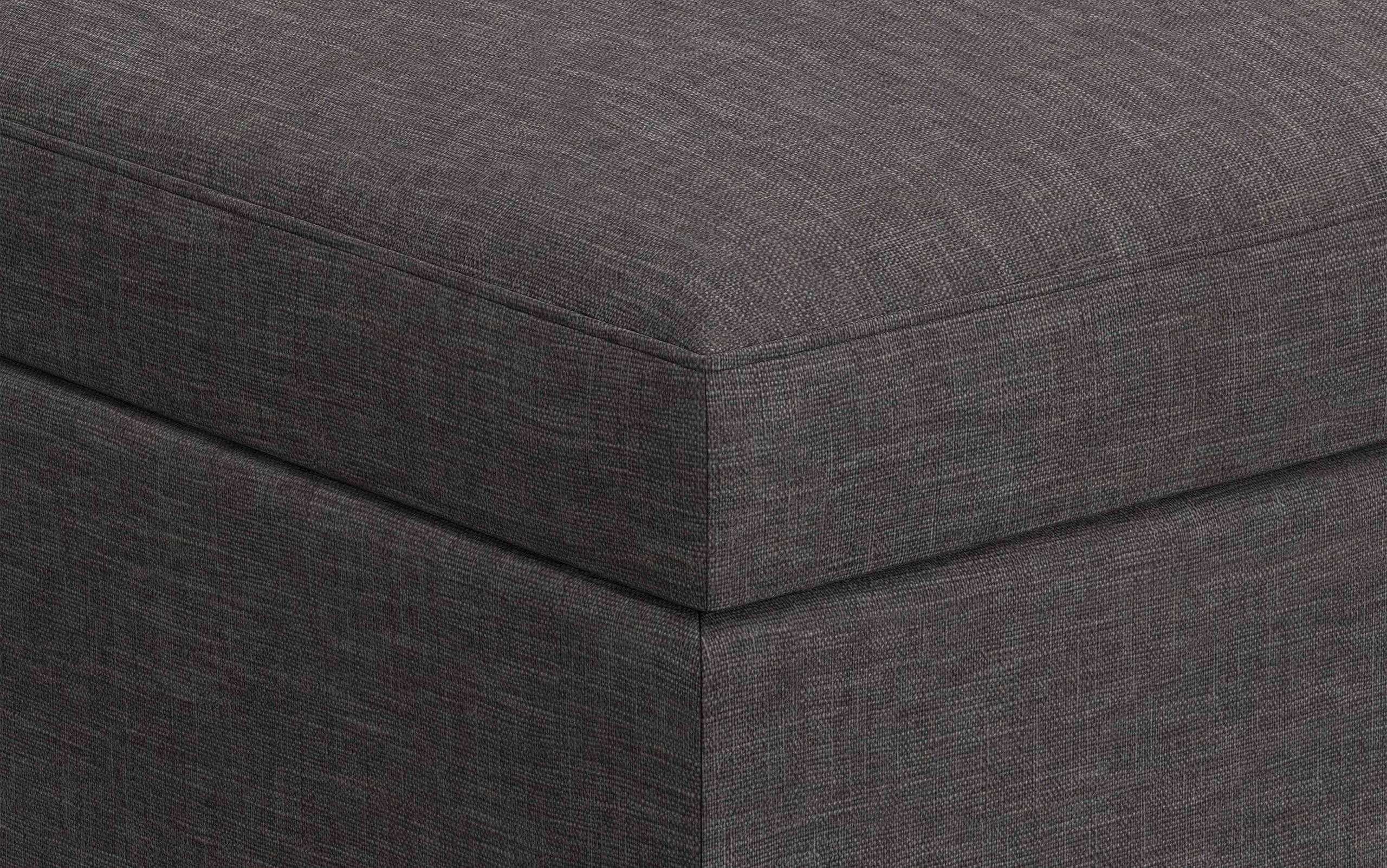 Slate Grey Linen Style Fabric | Owen Coffee Table Ottoman with Storage