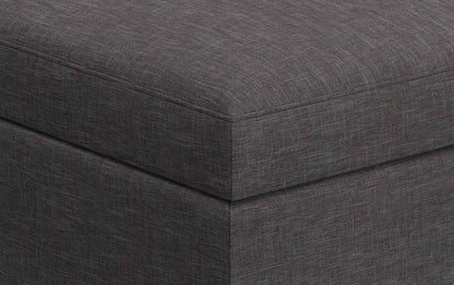 Slate Grey Linen Style Fabric | Owen Coffee Table Ottoman with Storage