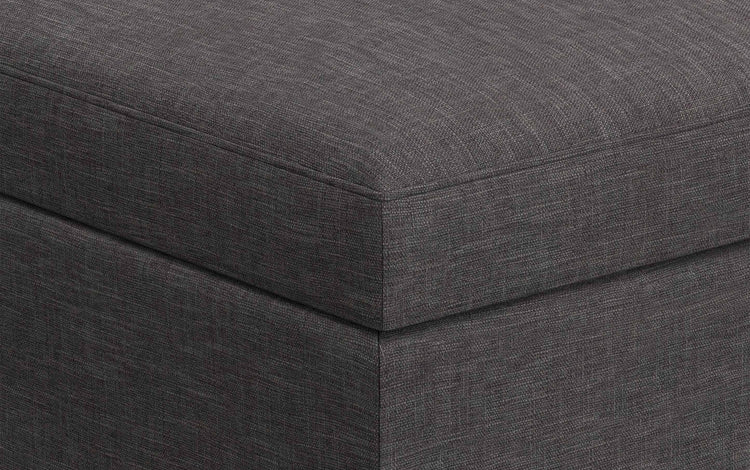 Slate Grey Linen Style Fabric | Owen Coffee Table Ottoman with Storage
