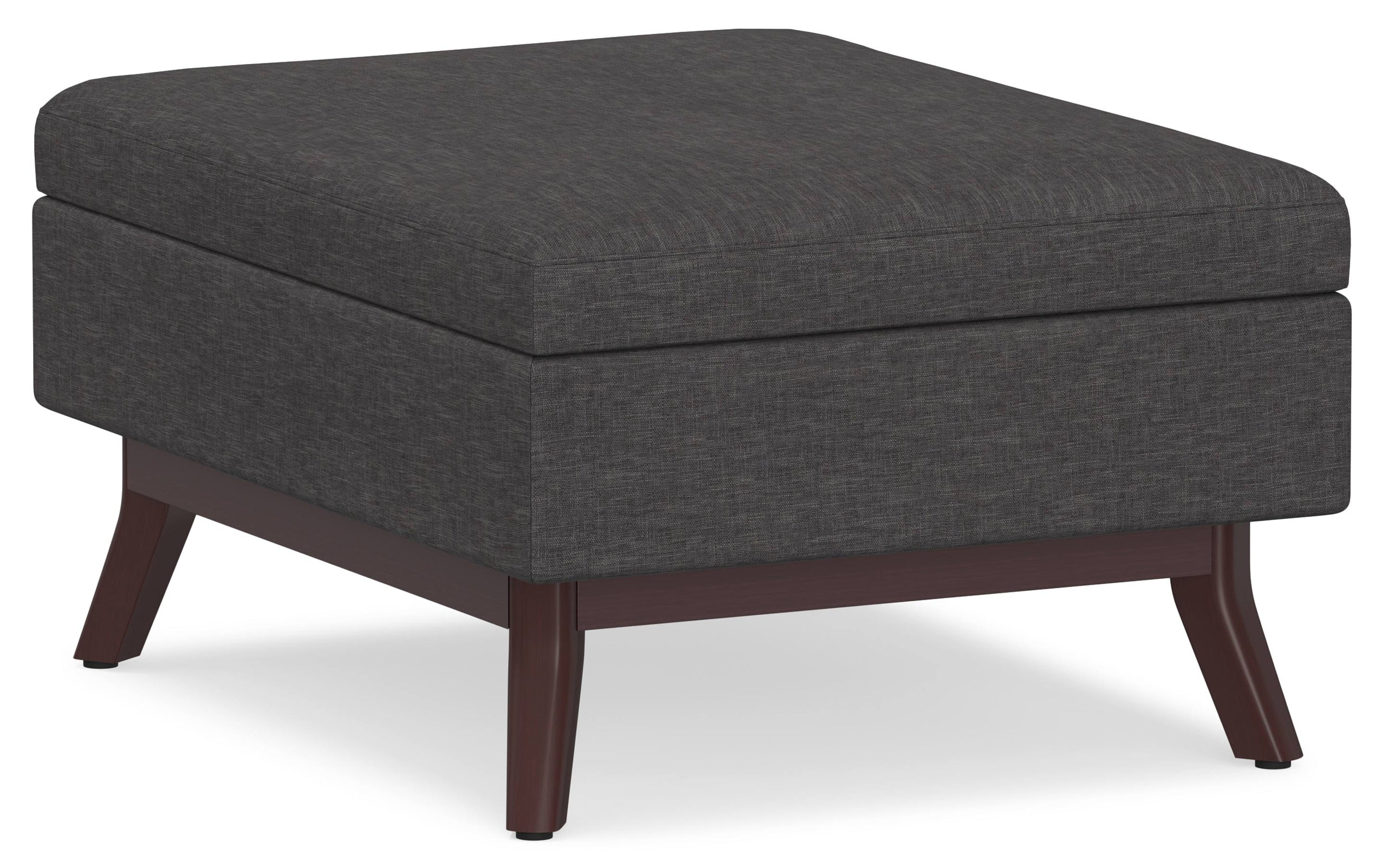 Slate Grey Linen Style Fabric | Owen Coffee Table Ottoman with Storage