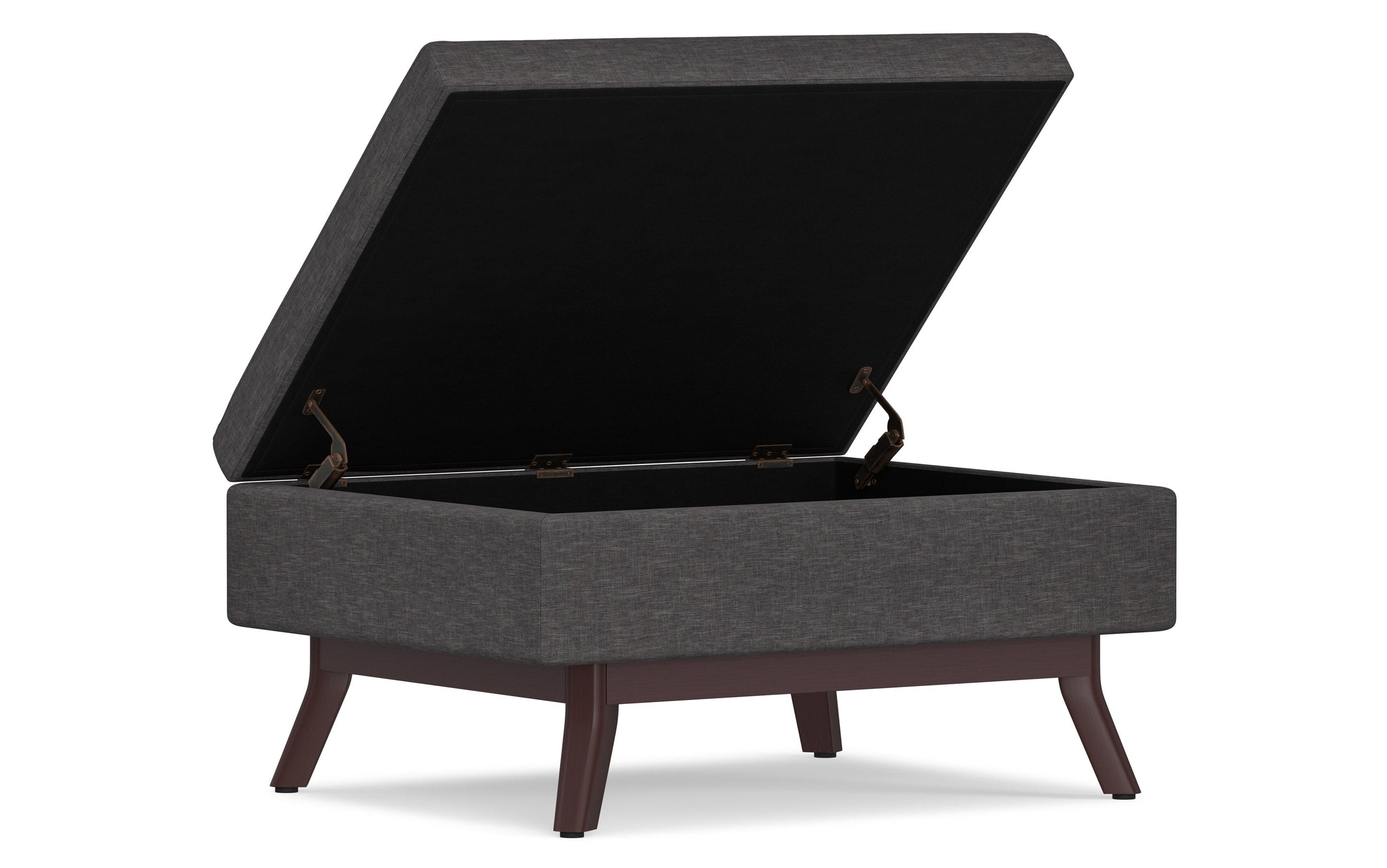 Slate Grey Linen Style Fabric | Owen Coffee Table Ottoman with Storage