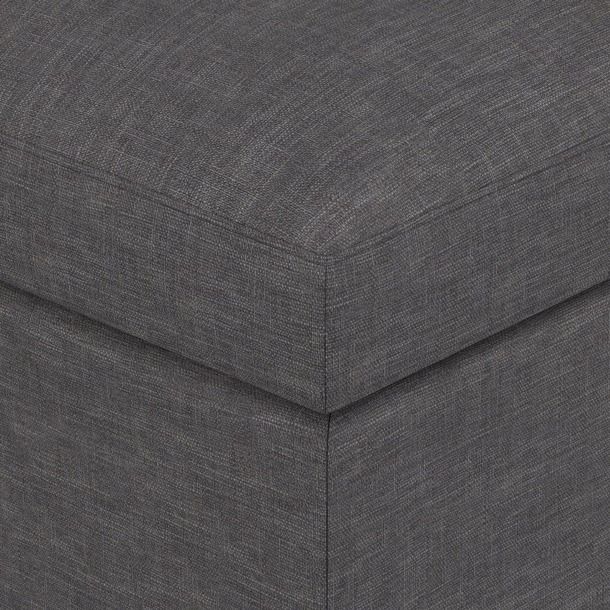 Slate Grey Linen Style Fabric | Owen Small Coffee Table Ottoman in Linen