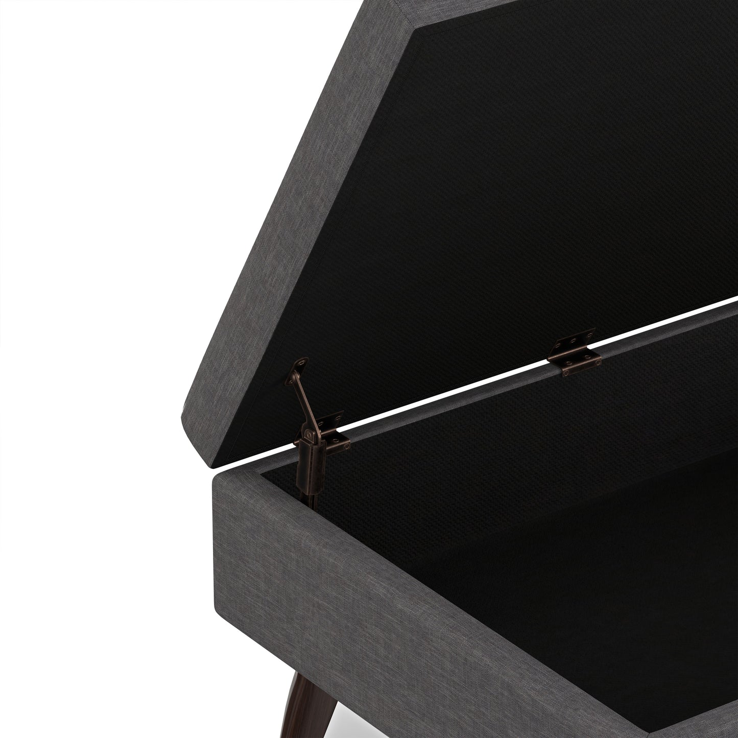 Slate Grey Linen Style Fabric | Owen Small Coffee Table Ottoman in Linen
