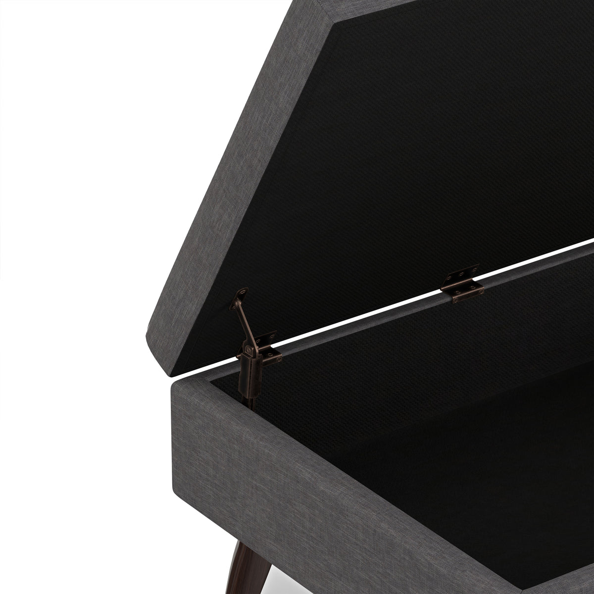 Slate Grey Linen Style Fabric | Owen Small Coffee Table Ottoman in Linen