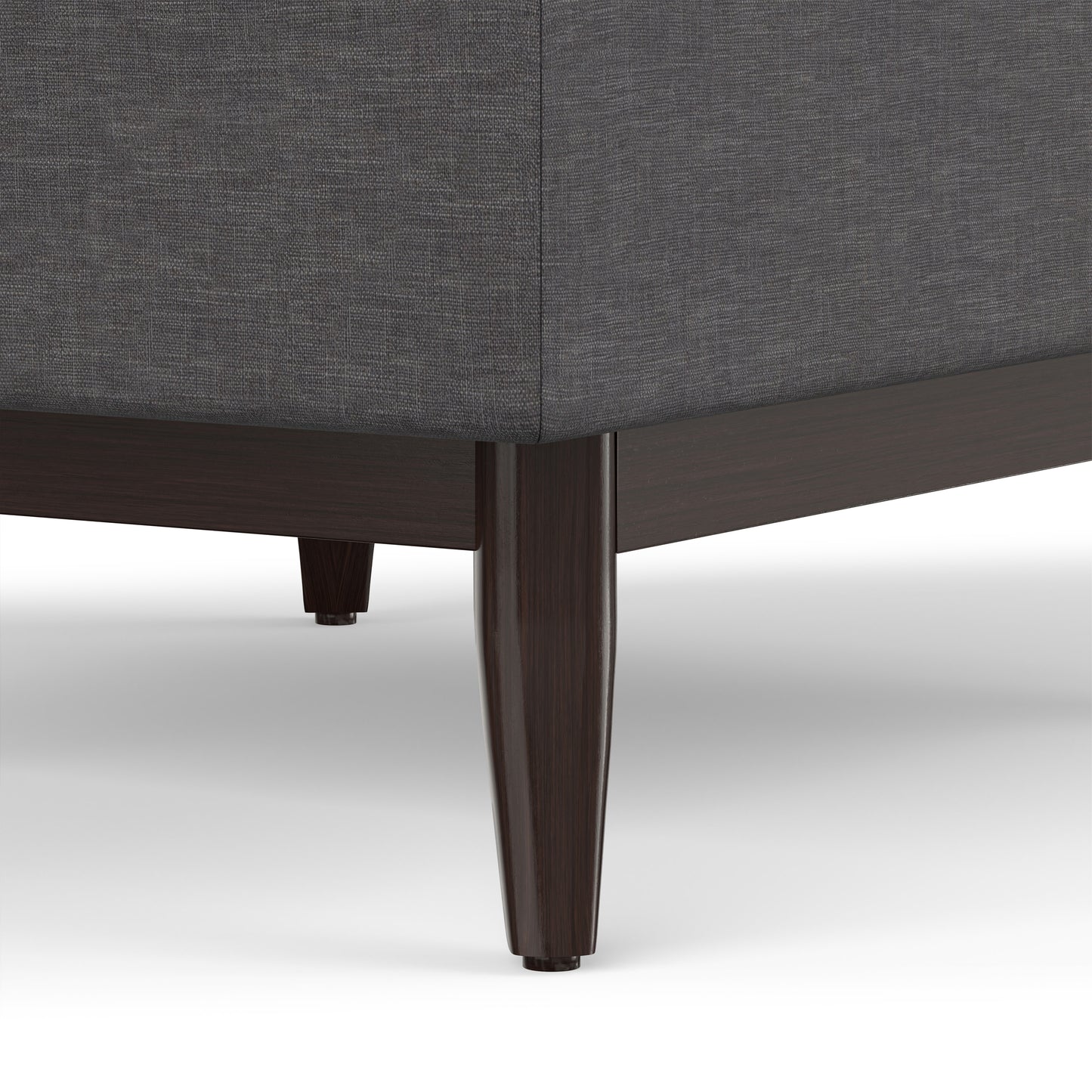 Slate Grey Linen Style Fabric | Owen Small Coffee Table Ottoman in Linen
