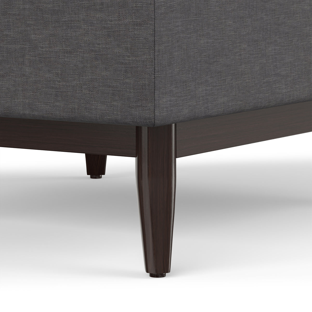 Slate Grey Linen Style Fabric | Owen Small Coffee Table Ottoman in Linen