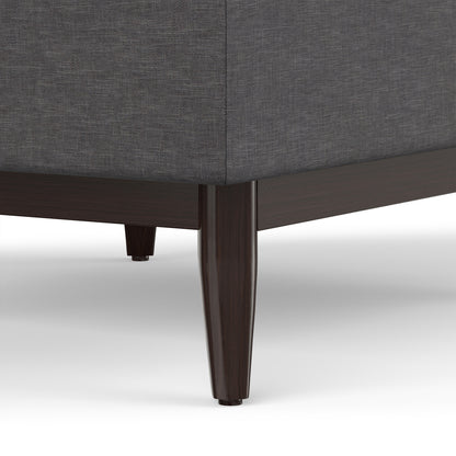 Slate Grey Linen Style Fabric | Owen Small Coffee Table Ottoman in Linen