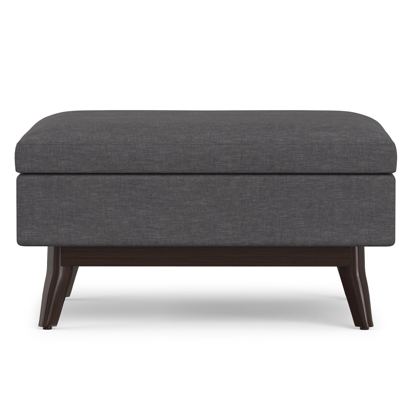 Slate Grey Linen Style Fabric | Owen Small Coffee Table Ottoman in Linen