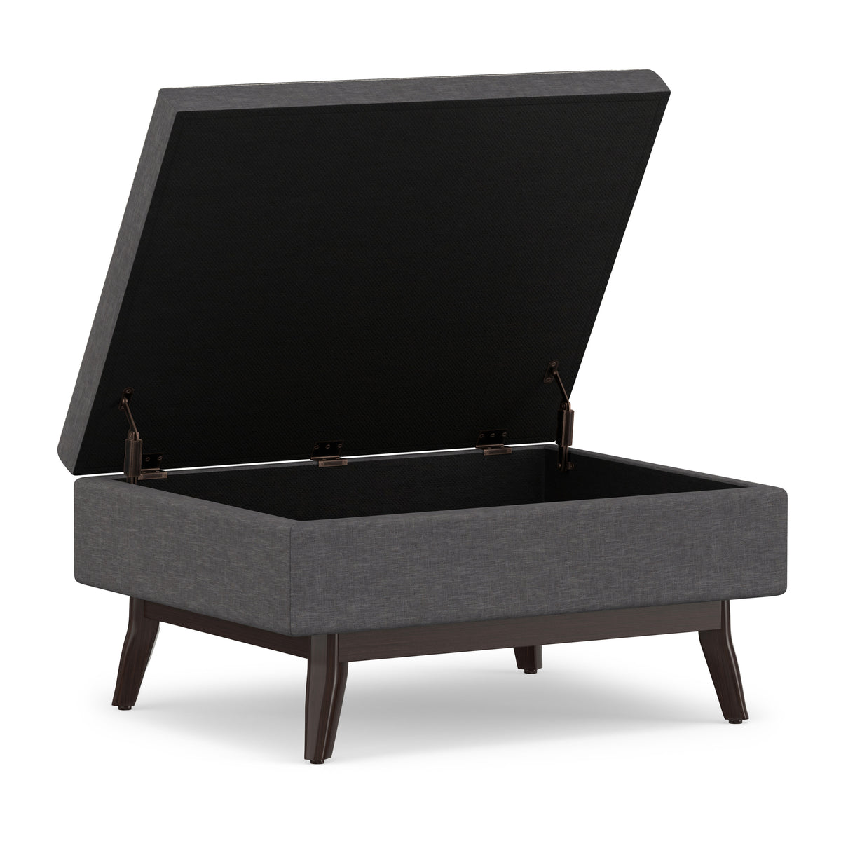Slate Grey Linen Style Fabric | Owen Small Coffee Table Ottoman in Linen