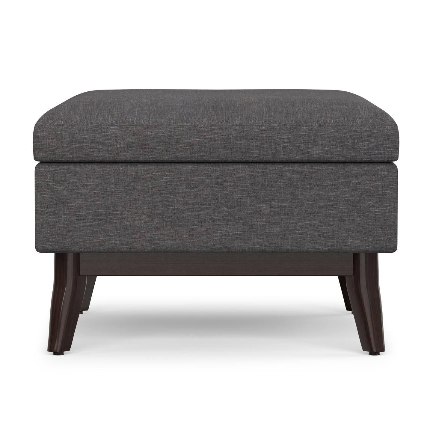 Slate Grey Linen Style Fabric | Owen Small Coffee Table Ottoman in Linen