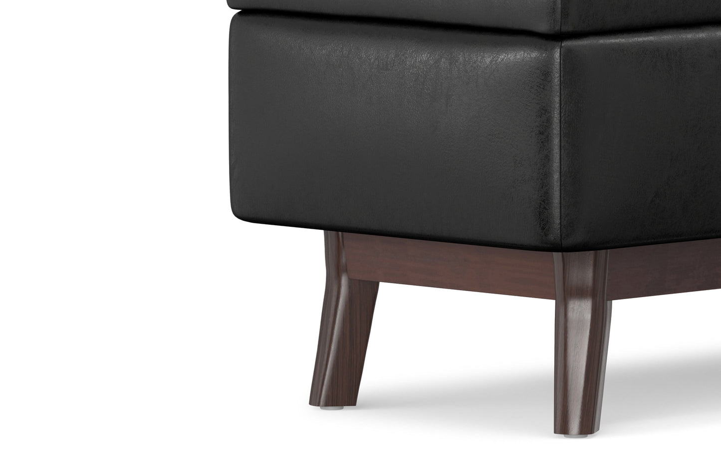 Owen Small Rectangular Storage Ottoman in Distressed Vegan Leather