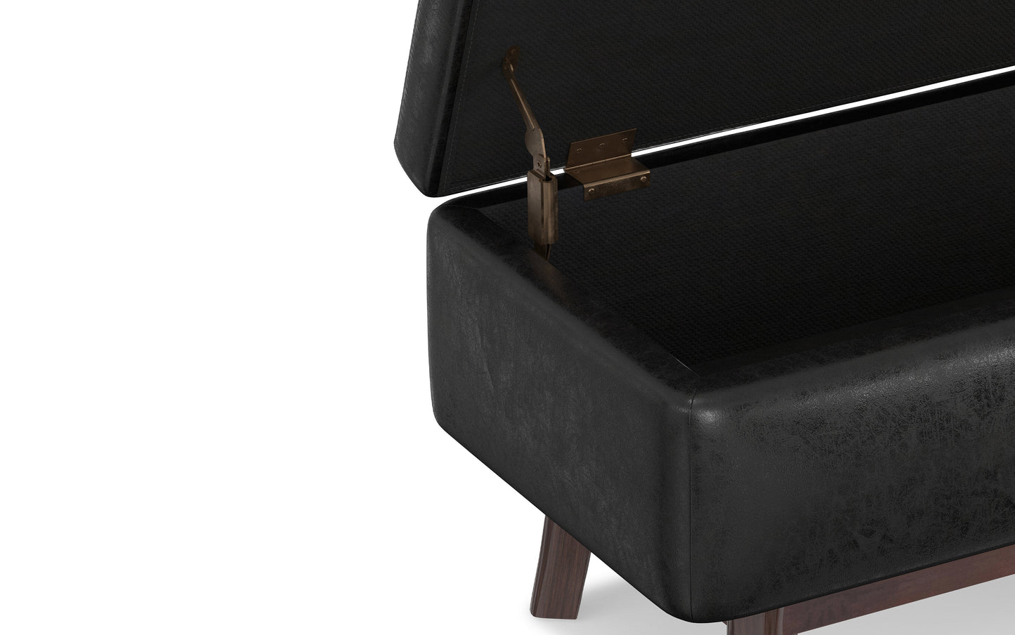 Owen Small Rectangular Storage Ottoman in Distressed Vegan Leather
