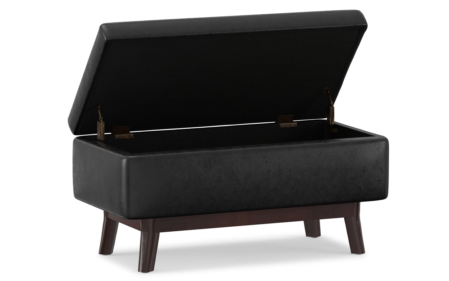Owen Small Rectangular Storage Ottoman in Distressed Vegan Leather