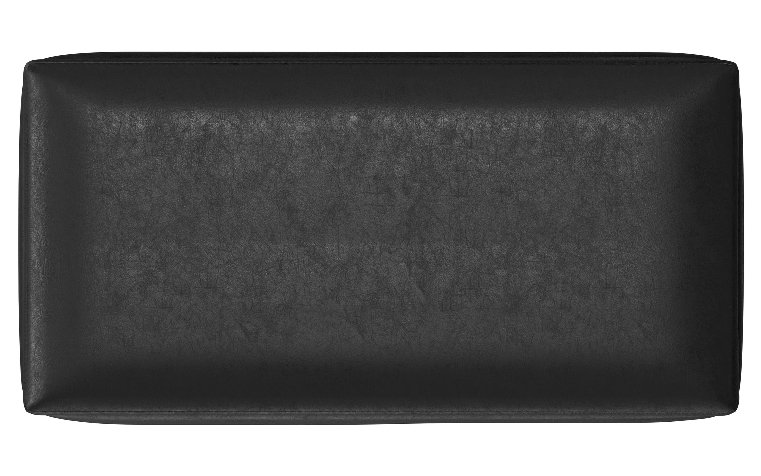 Distressed Black Distressed Vegan Leather | Owen Small Rectangular Storage Ottoman