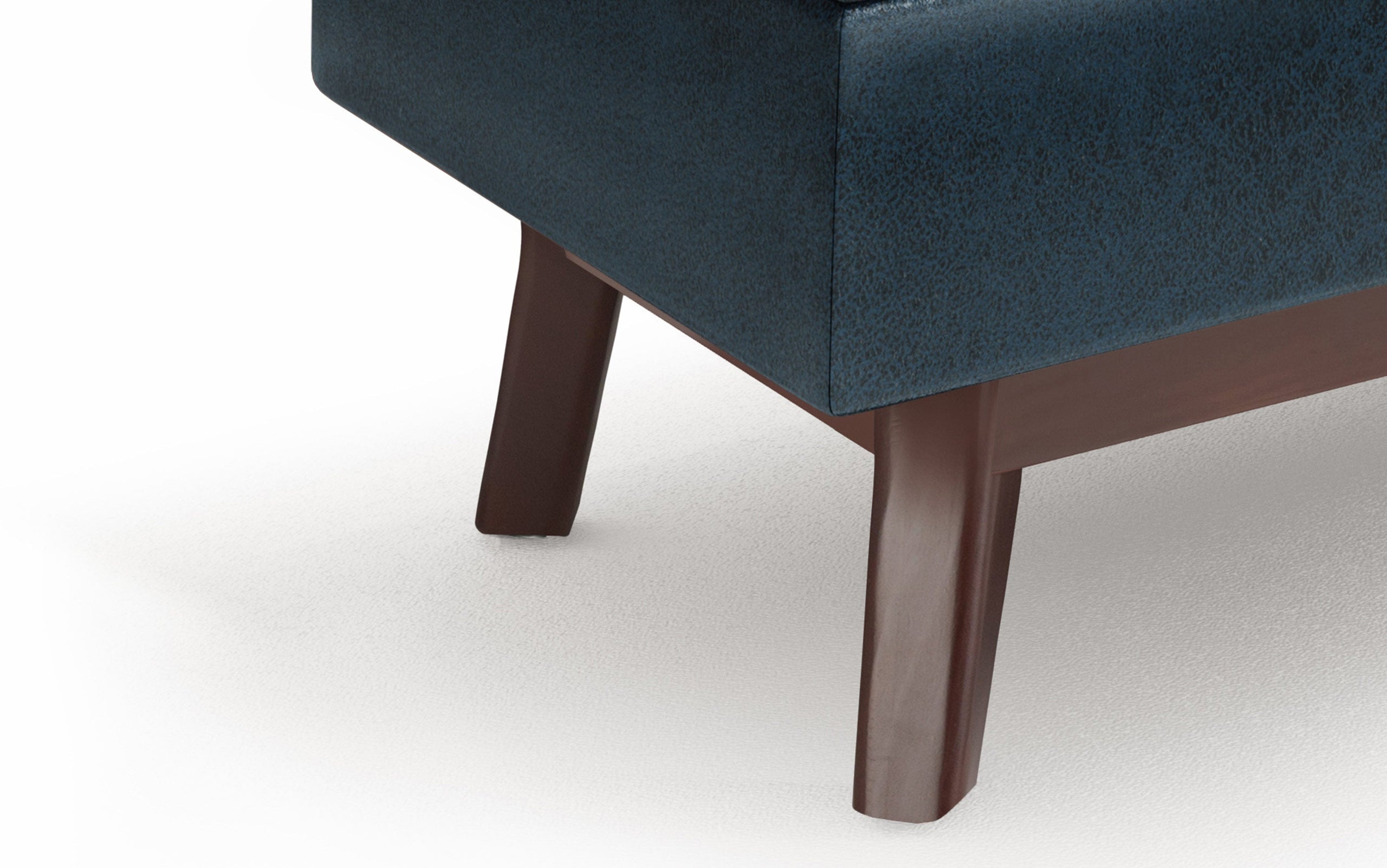 Distressed Dark Blue Distressed Vegan Leather | Owen Small Rectangular Storage Ottoman