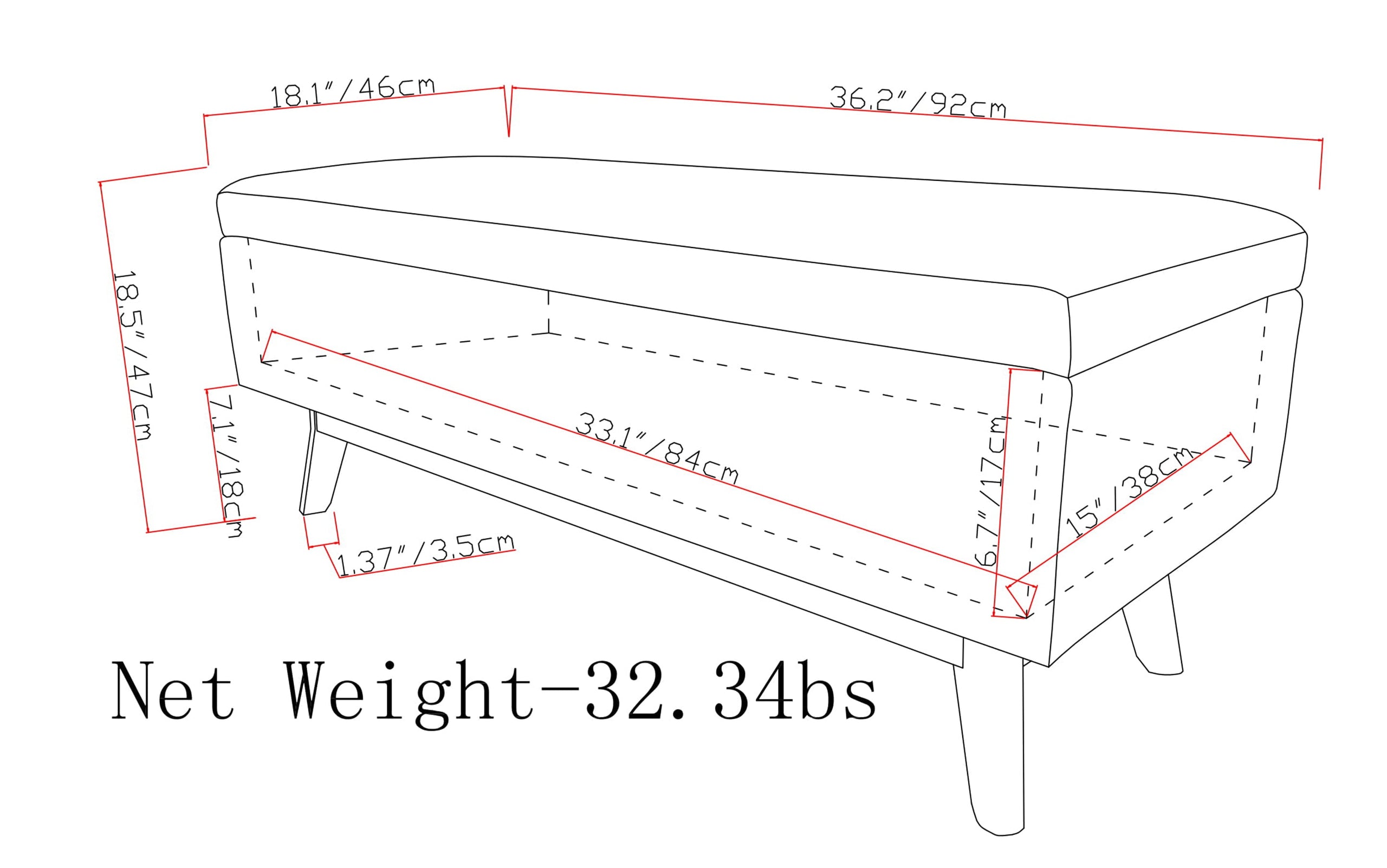 Distressed Dark Blue Distressed Vegan Leather | Owen Small Rectangular Storage Ottoman