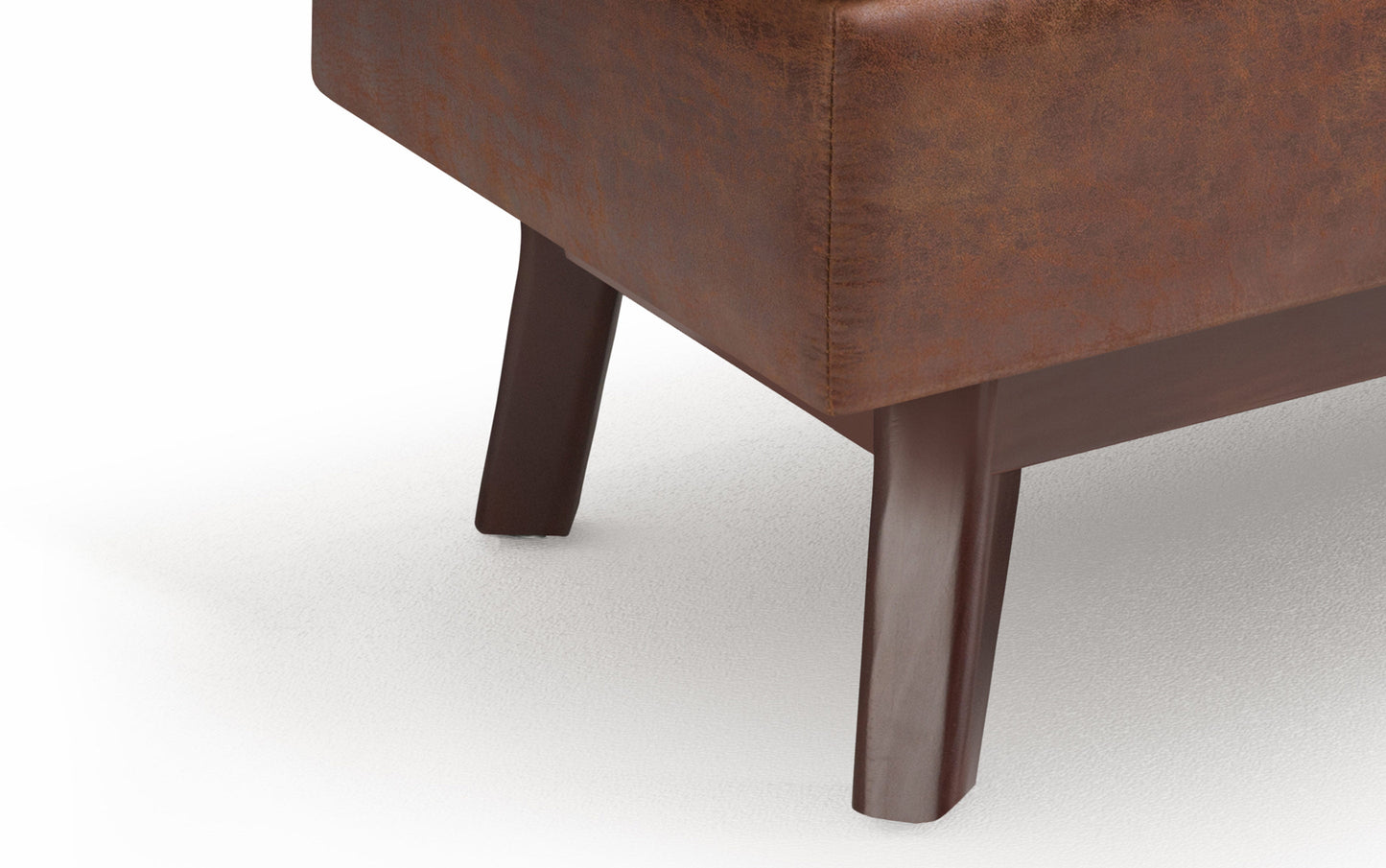 Owen Small Rectangular Storage Ottoman in Distressed Vegan Leather