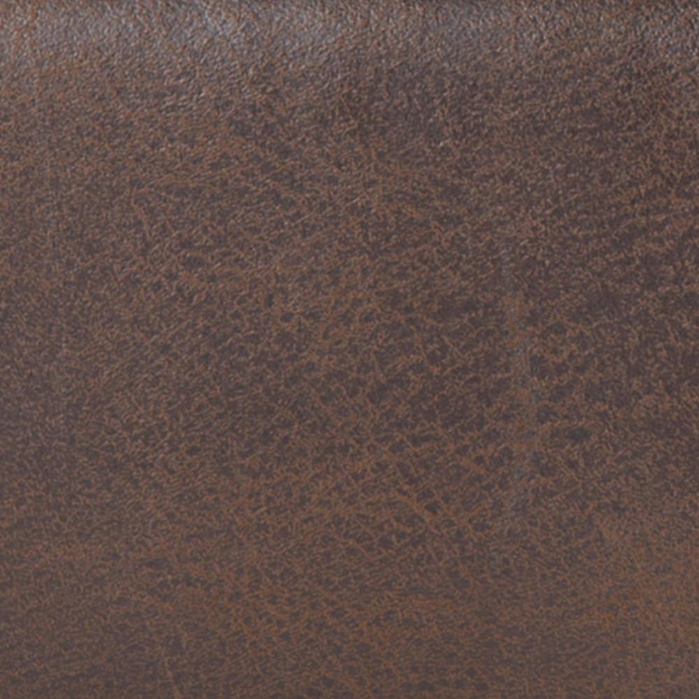 Distressed Chestnut Brown Distressed Vegan Leather | Owen Tray Top Small Coffee Table Storage Ottoman