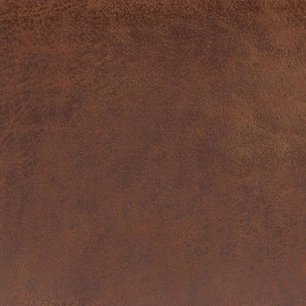 Distressed Saddle Brown Distressed Vegan Leather | Owen Tray Top Small Coffee Table Storage Ottoman
