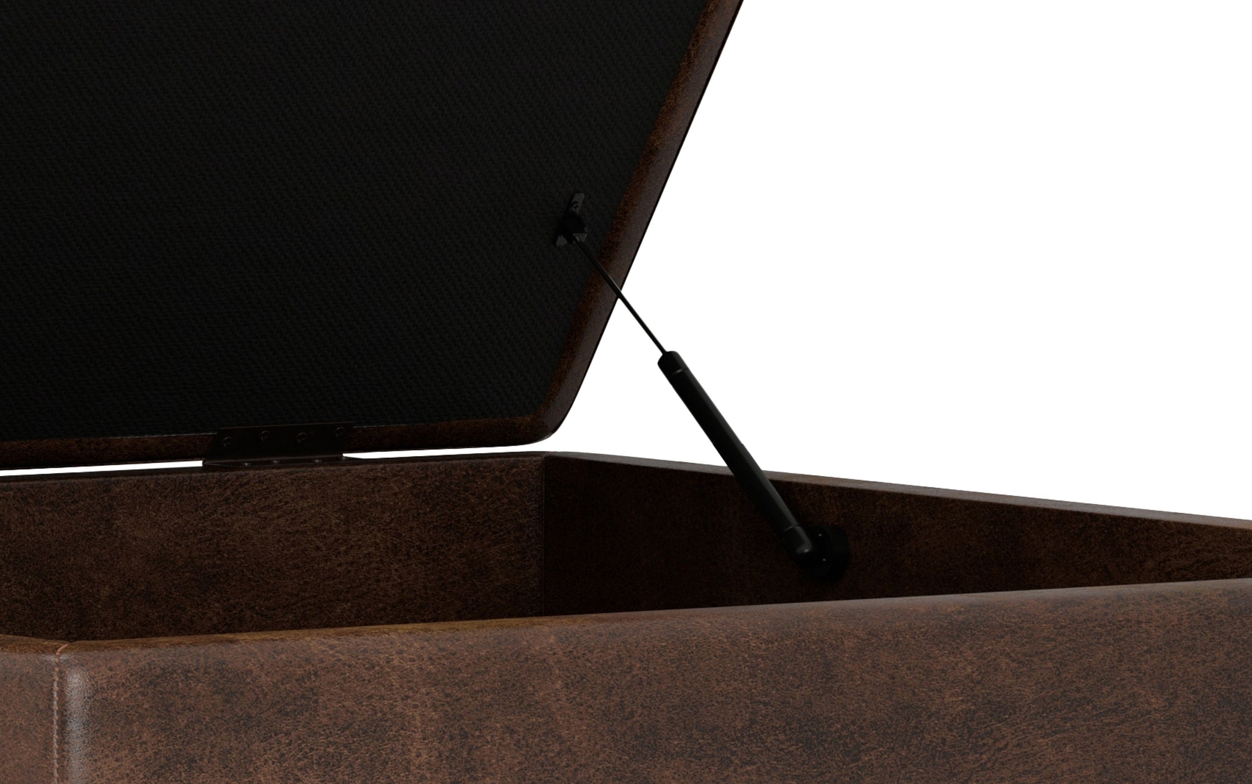 Distressed Chestnut Brown Distressed Vegan Leather | Owen XL Square Storage Ottoman