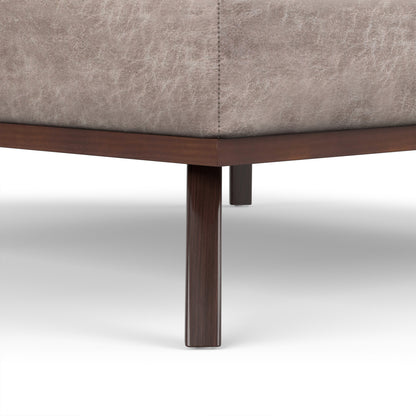 Distressed Grey Taupe Distressed Vegan Leather | Owen XL Square Coffee Table Storage Ottoman in Distressed Vegan Leather