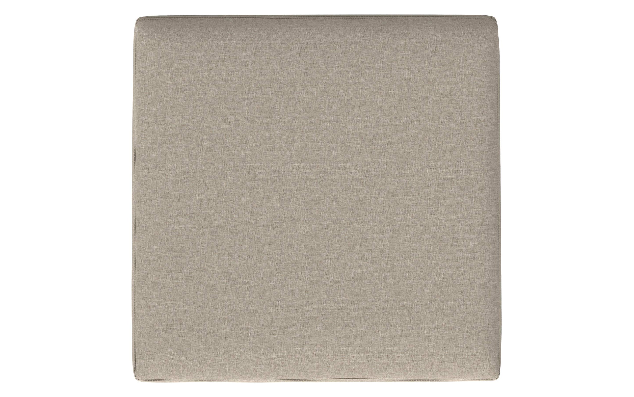 Natural Linen Style Fabric | Owen XL Square Coffee Table Storage Ottoman in Linen Style Fabric
