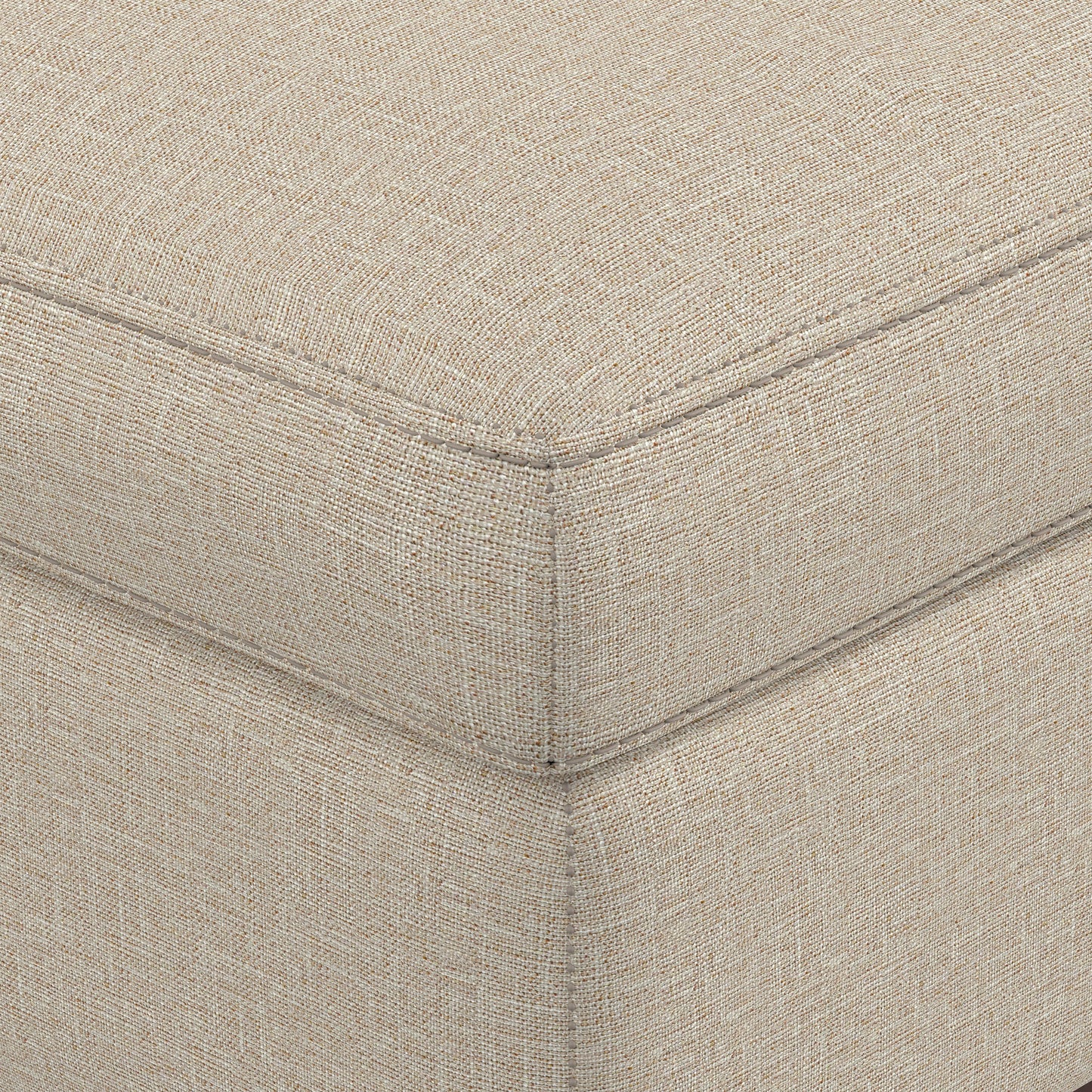 Natural Linen Style Fabric | Owen XL Square Coffee Table Storage Ottoman in Linen Style Fabric