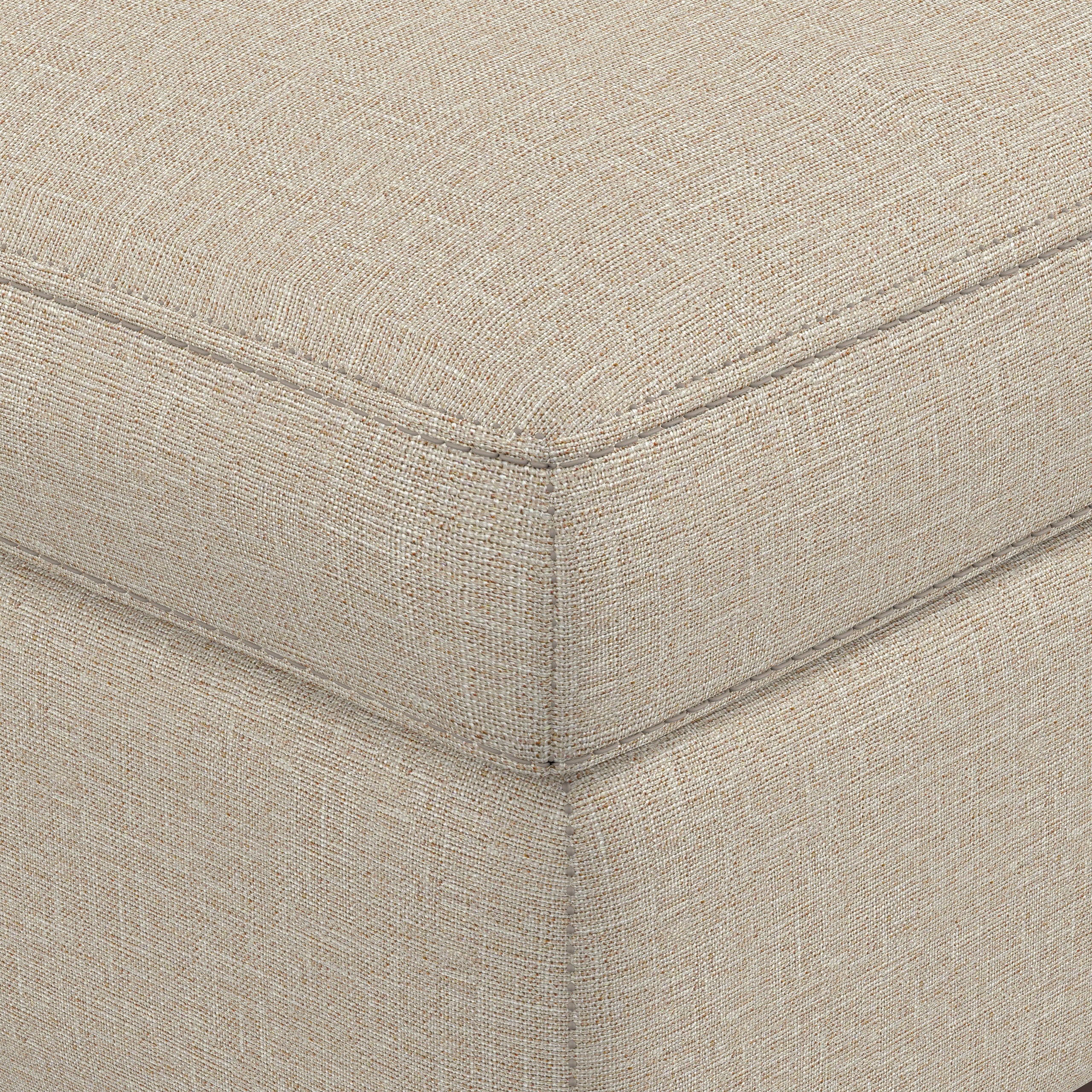 Natural Linen Style Fabric | Owen XL Square Coffee Table Storage Ottoman in Linen Style Fabric