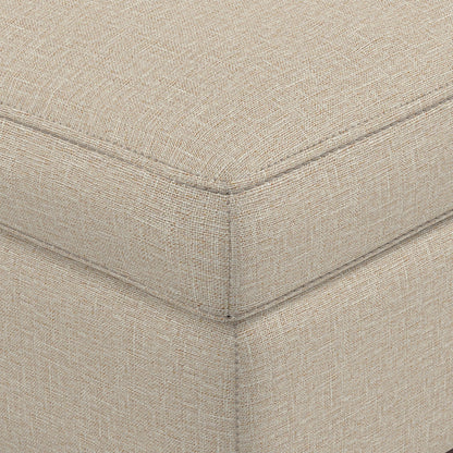 Natural Linen Style Fabric | Owen XL Square Coffee Table Storage Ottoman in Linen Style Fabric