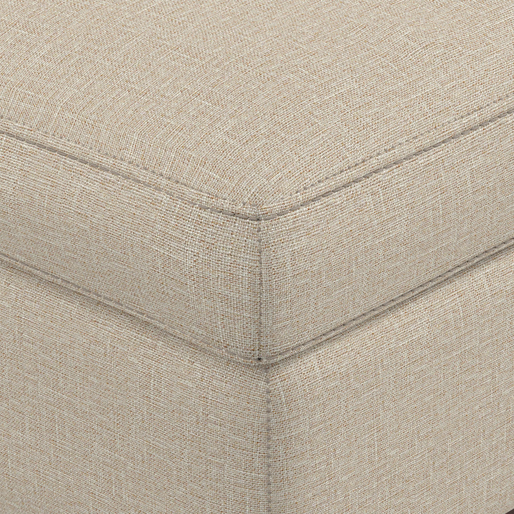 Natural Linen Style Fabric | Owen XL Square Coffee Table Storage Ottoman in Linen Style Fabric