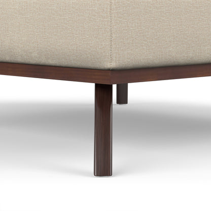 Natural Linen Style Fabric | Owen XL Square Coffee Table Storage Ottoman in Linen Style Fabric