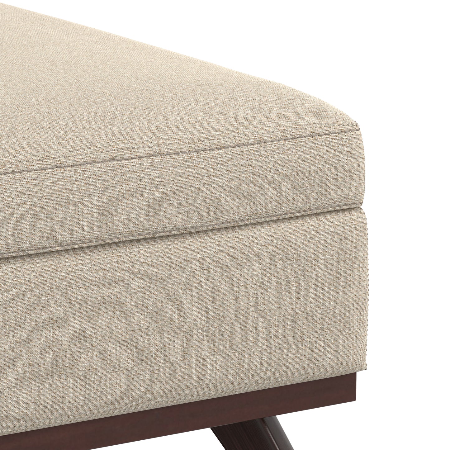 Natural Linen Style Fabric | Owen XL Square Coffee Table Storage Ottoman in Linen Style Fabric