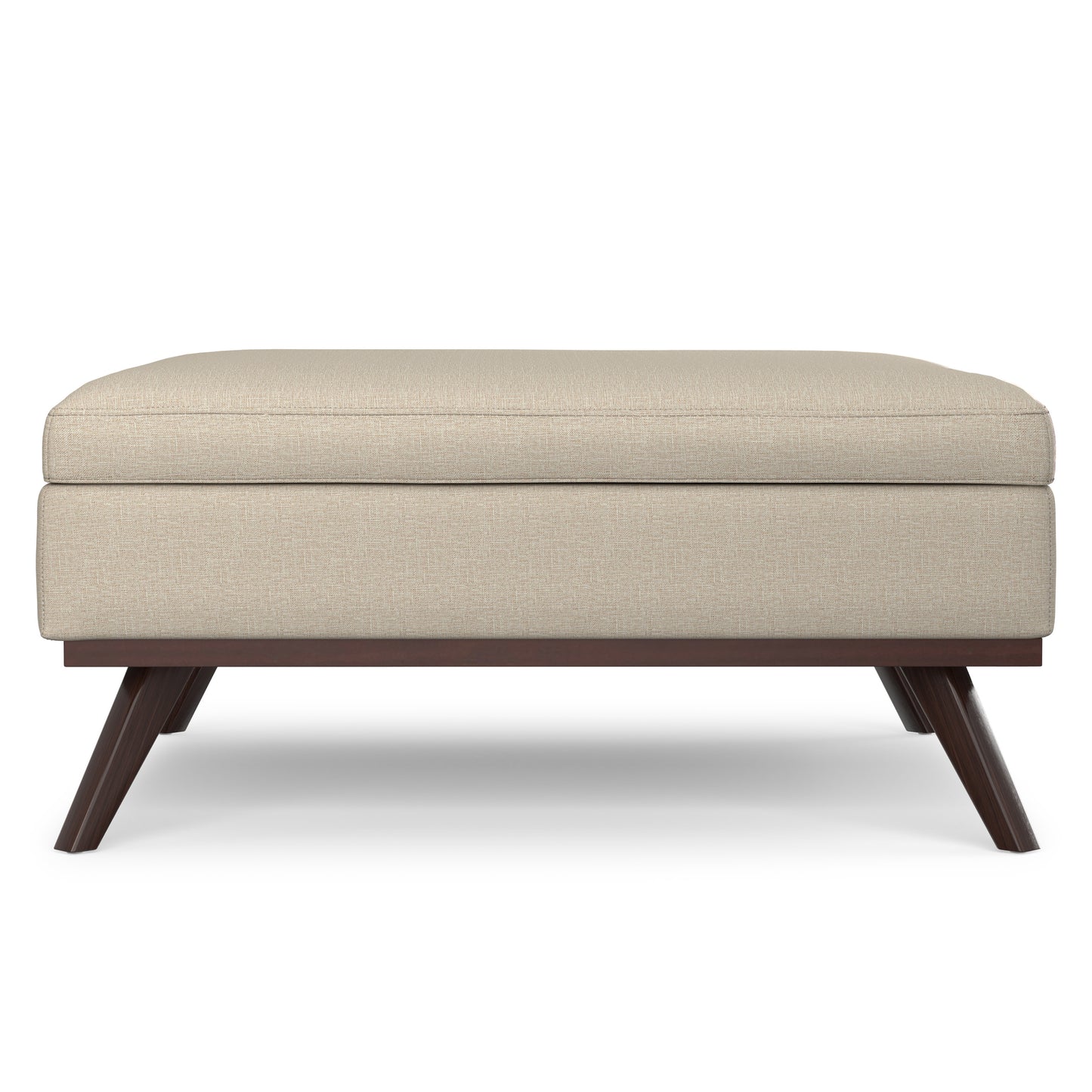 Natural Linen Style Fabric | Owen XL Square Coffee Table Storage Ottoman in Linen Style Fabric