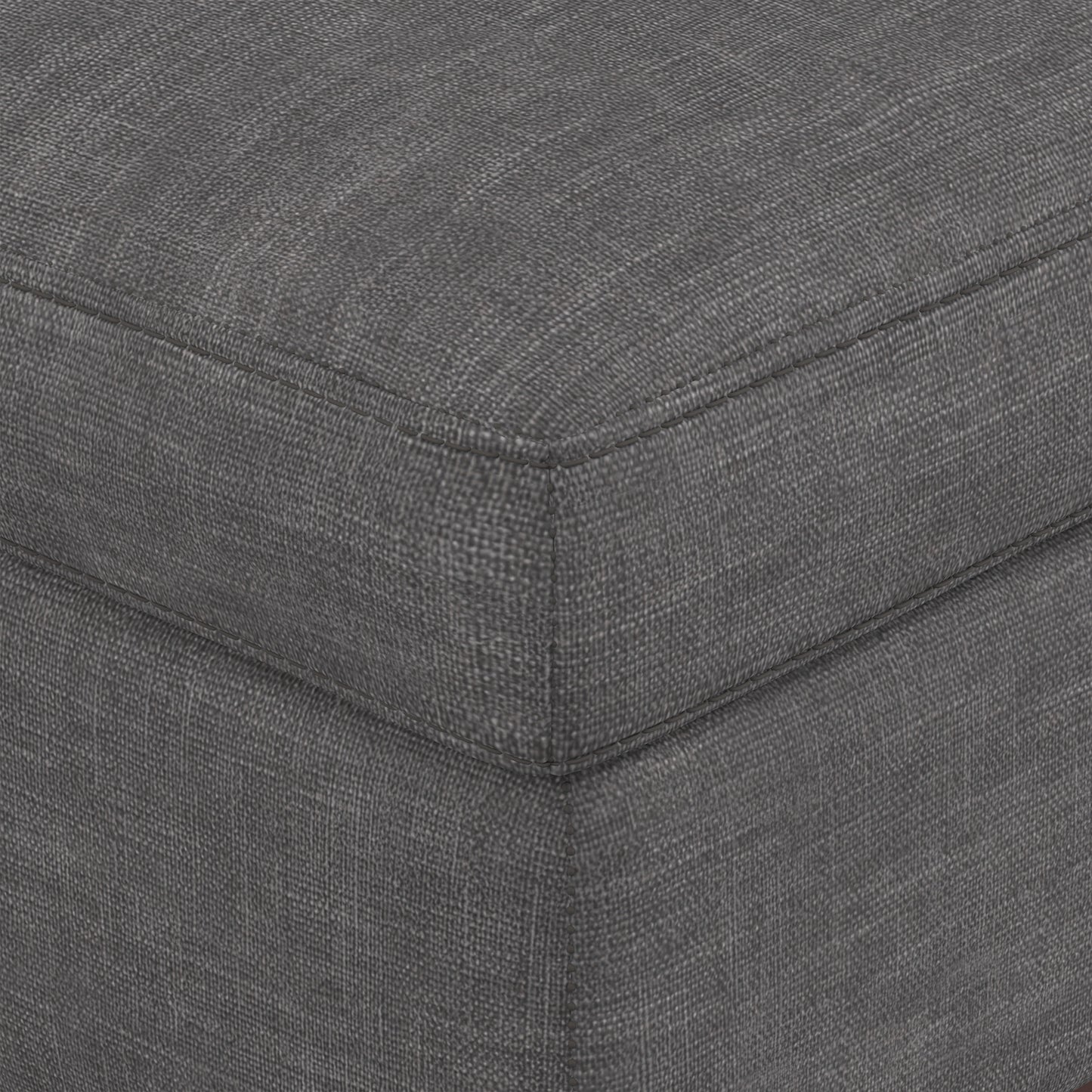 Slate Grey Linen Style Fabric | Owen XL Square Coffee Table Storage Ottoman in Linen Style Fabric