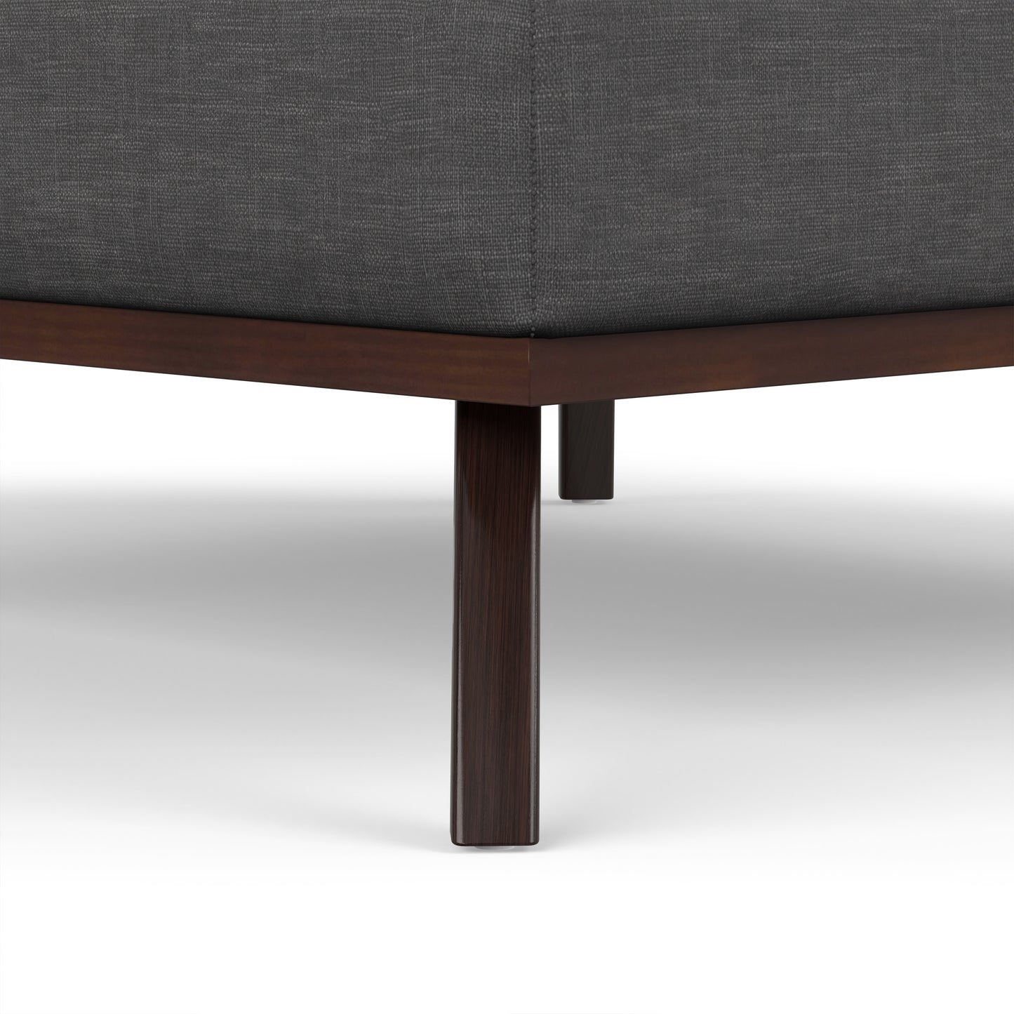 Slate Grey Linen Style Fabric | Owen XL Square Coffee Table Storage Ottoman in Linen Style Fabric