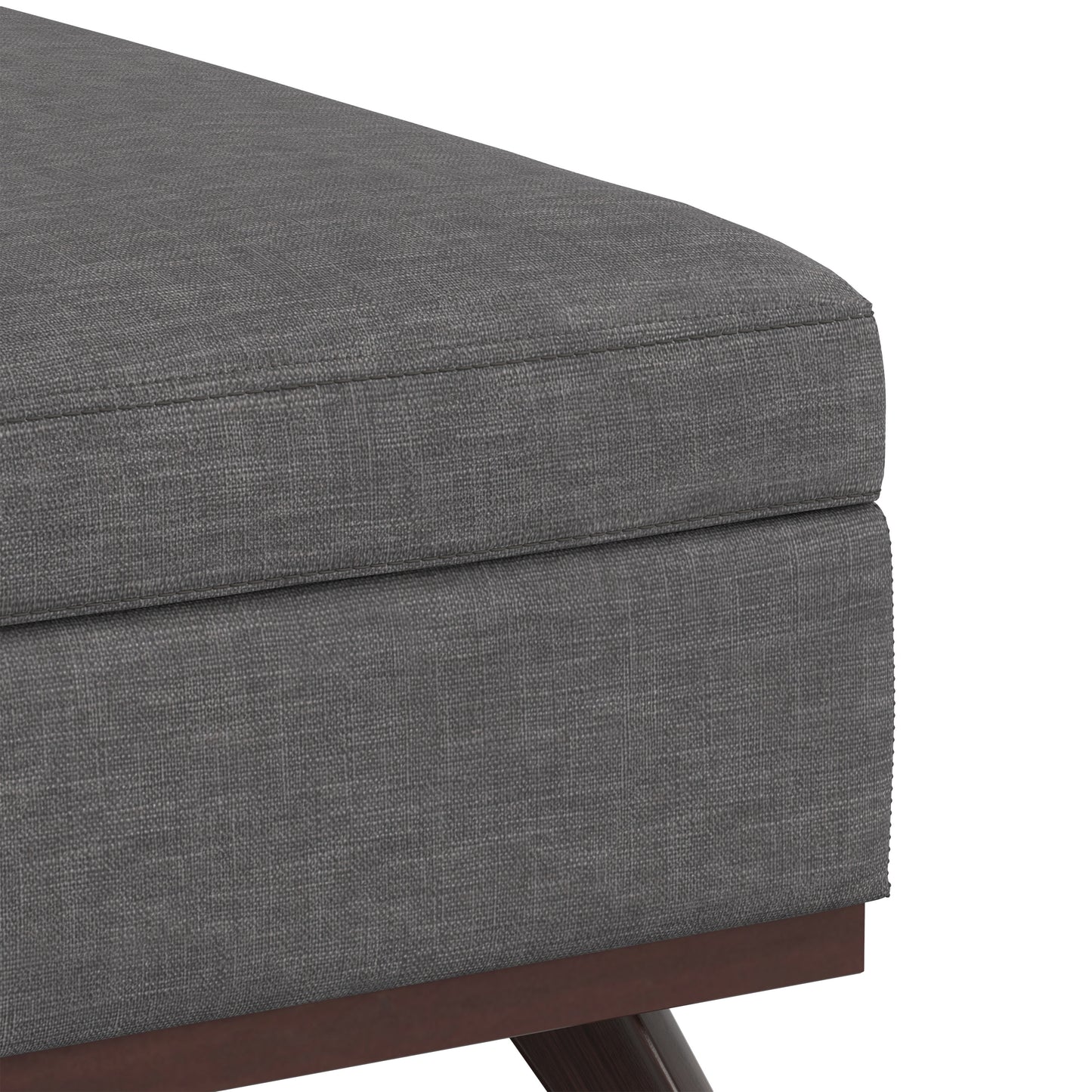 Slate Grey Linen Style Fabric | Owen XL Square Coffee Table Storage Ottoman in Linen Style Fabric
