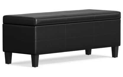 Midnight Black | Afton Storage Ottoman Bench