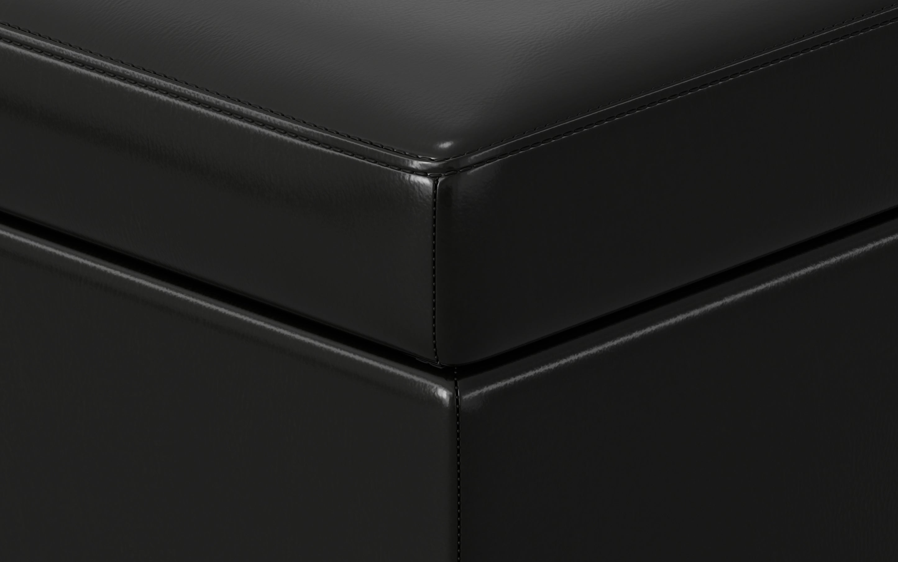 Vegan Leather Storage Ottoman | Afton Storage Ottoman