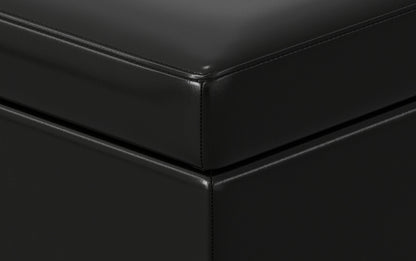 Midnight Black | Afton Storage Ottoman Bench