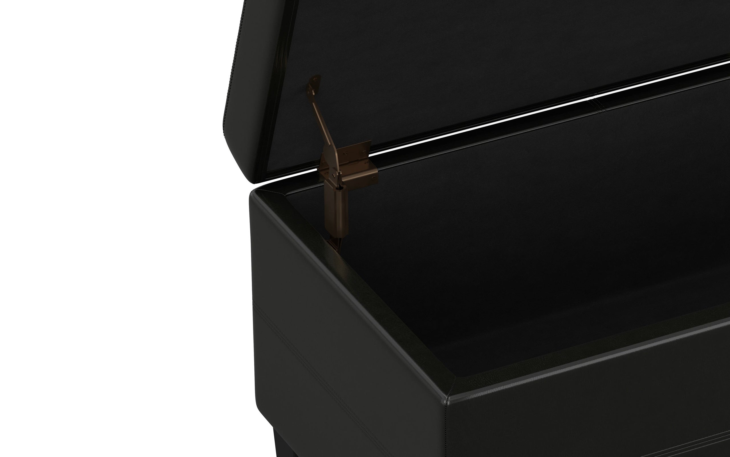 Midnight Black | Afton Storage Ottoman Bench