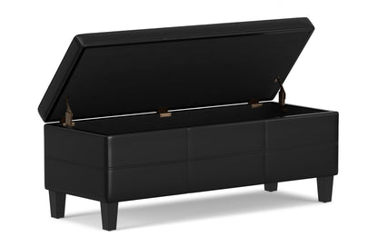 Midnight Black | Afton Storage Ottoman Bench