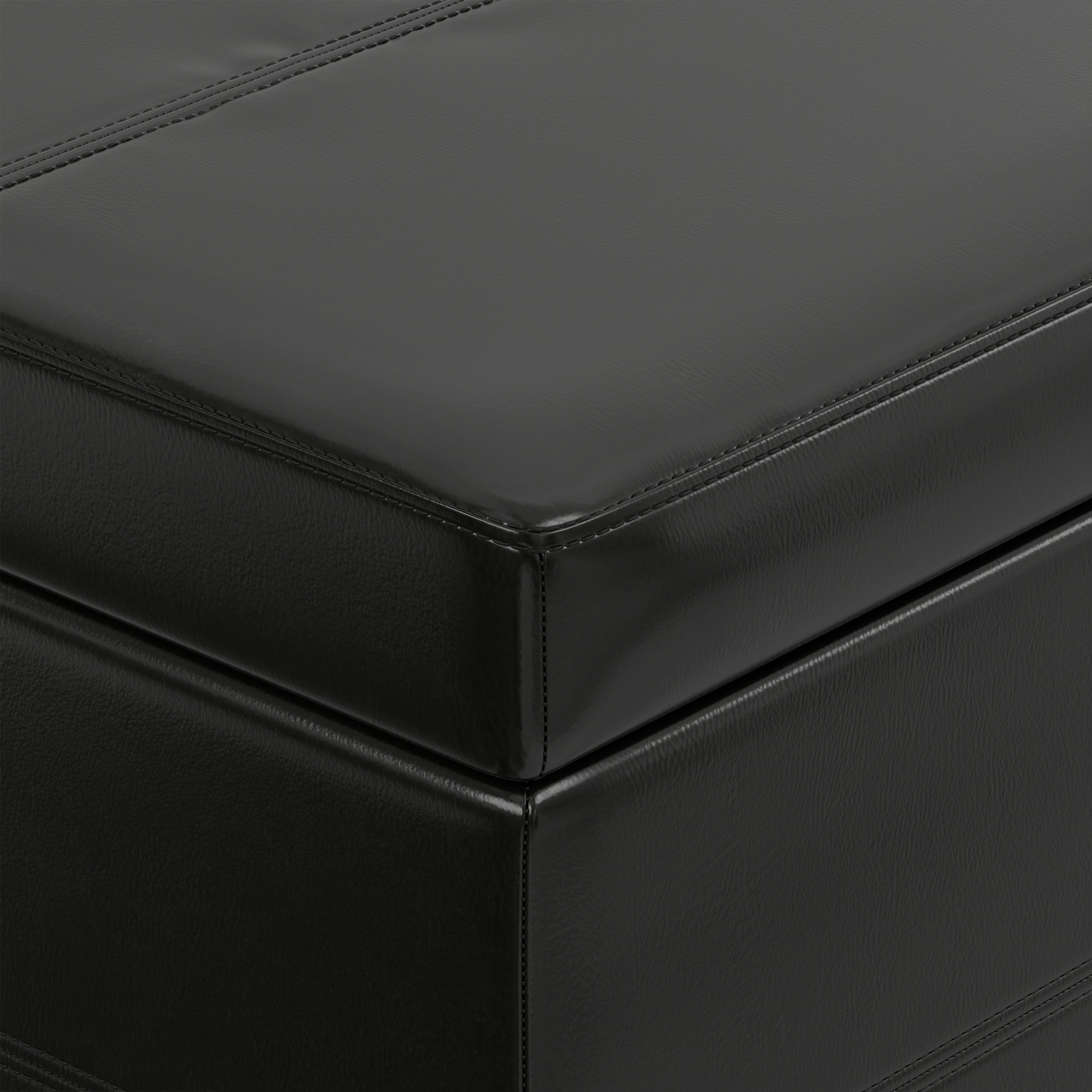 Vegan Leather Storage Ottoman | Afton Storage Ottoman – Simpli Home