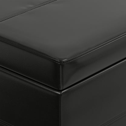 Midnight Black | Afton Storage Ottoman Bench