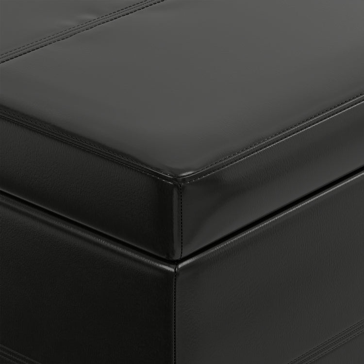 Midnight Black | Afton Storage Ottoman Bench