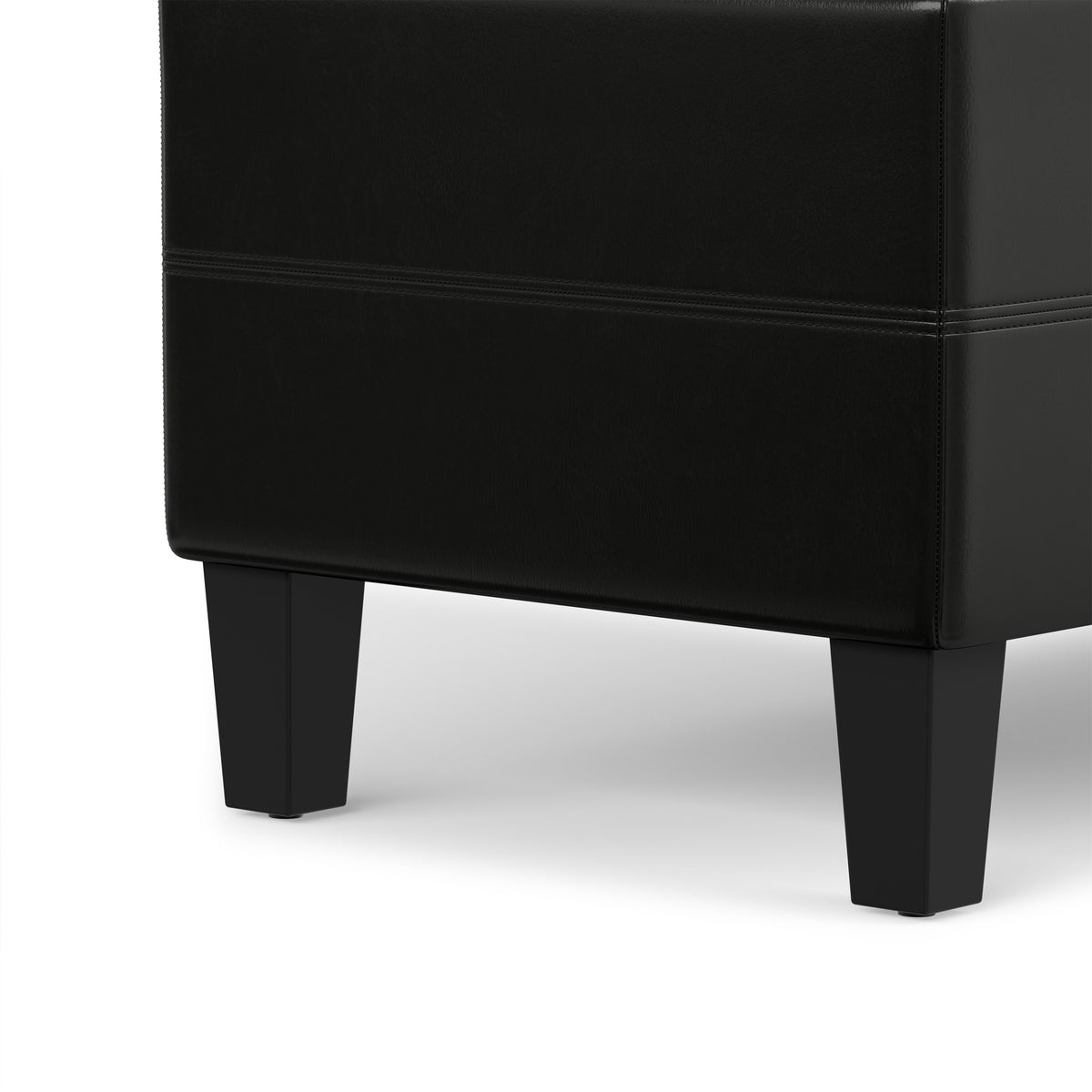 Midnight Black | Afton Storage Ottoman Bench