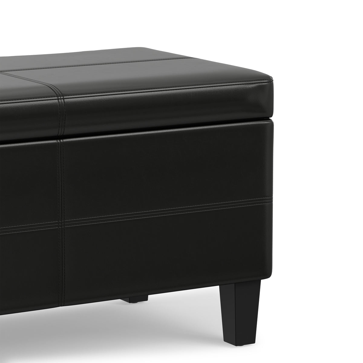 Midnight Black | Afton Storage Ottoman Bench